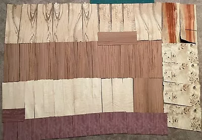 48+ Ft.² Assorted Exotic And Domestic Veneer  1/42” Thick Lot 24.4.17 • $25