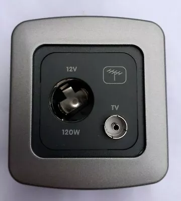 £11.95 • Buy CBE 12v Socket & TV Aerial And Silver Single Surround Motorhome Caravan Boat 