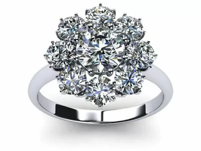 3ct Lab-Created Moissanite Floral Flower Engagement Ring Gold Plated Valentine • £143.99