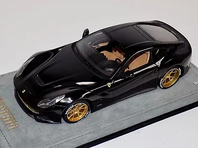 1/18 MR Collection Ferrari F12 Berlinetta Gloss Black Custom Gold Wheels • $499.95