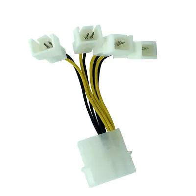 Fan Splitter 4-Pin 4Pin Molex To 3-Pin 3Pin Cable Cord Adapter Connector • $2.69