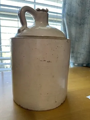 Antique Ruckels Stoneware Jug W/Stopper 1 Gallon 10  Tall W 7”base • $65