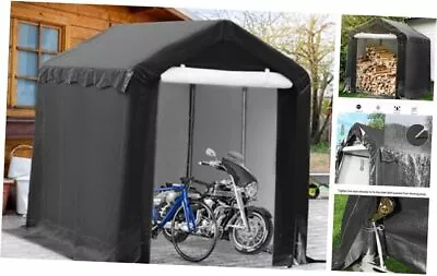  6X8FT Outdoor Storage Shed Motorcycle Shed Portable Waterproof Metal Frame  • $220.26