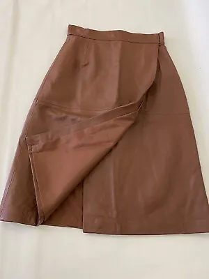 BNWT Rrp £175 French Connection Abri Tan Brown 100% Leather Wrap Skirt UK 8 US 4 • £45