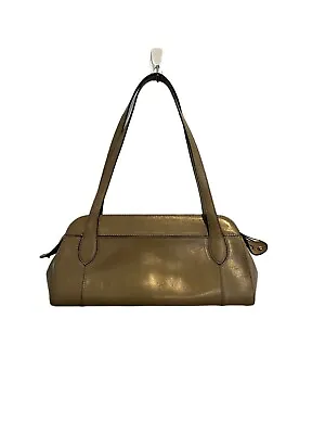 MONSAC ORIGINAL Small Shoulder Hand Bag Purse Genuine Leather Taupe Zip Top • $19.99