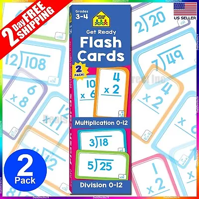 Multiplication And Division Flash Cards 0-12 3rd 4th Grade Math For Kids Age 8 • $14.50