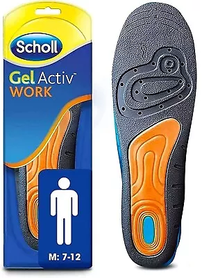 £13.29 • Buy Scholl Insoles Gel Active Work For Men Anti Foot Fatigue Inner Soles UK 7 To 12