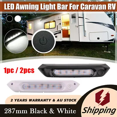 287mm Dual Led Bug Lamp 12v/24v Awning Light Amber & White Switch For Caravan Rv • $28.50