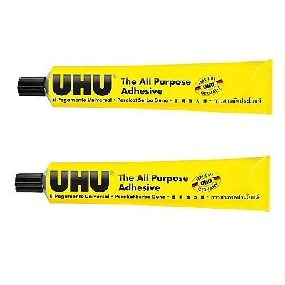 2 X UHU All Purpose Glue 125ml Jumbo Size Tubes Extra Strong Clear Adhesive • £8.99