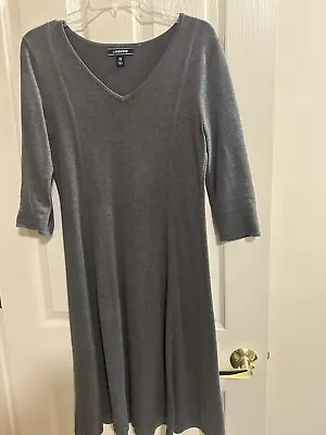 Lands End Merino Cotton Nylon Stretch Sweater Dress Womens Size XS 2-4 Gray • $9