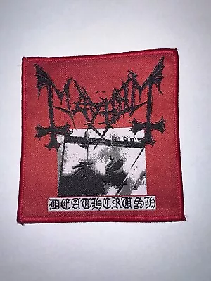 Mayhem Deathcrush Sew On Red Border Woven Patch • $6.99