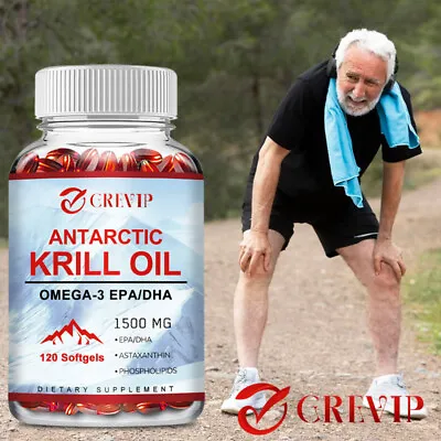 Antarctic Krill Oil 1500mg - With Omega-3 Astaxanthin - Brain And Joint Support • $17.59