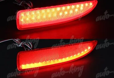 Red Lens Drl Led Rear Bumper Reflector Brake Lights Fit 14-19 Mazda 3/mazda 6 • $27.75