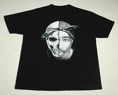 $39.50 • Buy Vintage TUPAC SHAKUR 2Pac Big Face T-Shirt (90s/00s) Rap SKULL/SKELETON! L