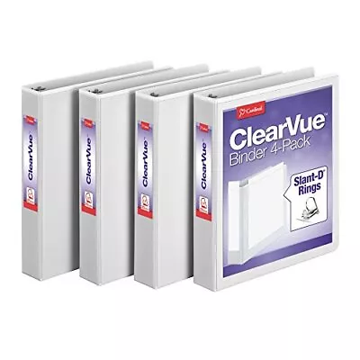  1.5 Inch 3 Ring Binder D Ring 4 Pack Holds 375 Sheets Storage Binder White • $30.21