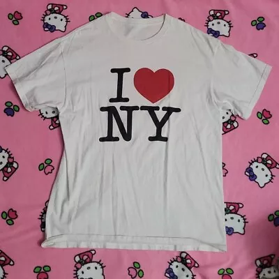 Vintage 90s T-shirt I LOVE ❤️ NY New York Heart Nyc Tee Unisex Size XL White • $10