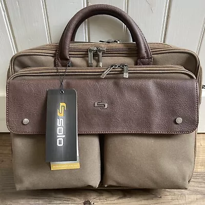 Solo Messenger Bag Olive Green  Executive Briefcase Canvas NWT • $60