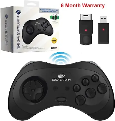 Retro-Bit 2.4GHz V2 Wireless Controller 8-Button Sega Saturn Genesis Mini Black • $35.75