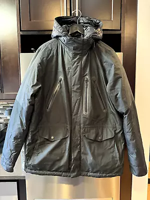 BARBOUR Men's Black Puffer Jacket Removable Hood Size Medium • $175