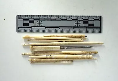 Vintage Bone Bodkins Crochet Needles And Threader • $35