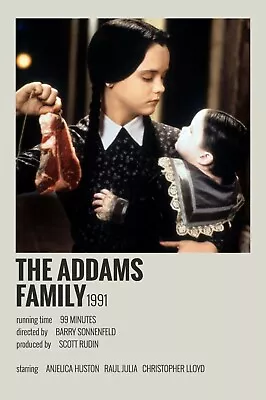 1991 The Addams Family Movie Poster Print Wednesday Gomez Morticia 🕷🍿 • $7.93