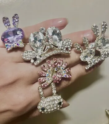 4 Pc Cute Tiaras Crystal Diamonds Bride Wedding Princess Mini Crowns For Girls • $14.99