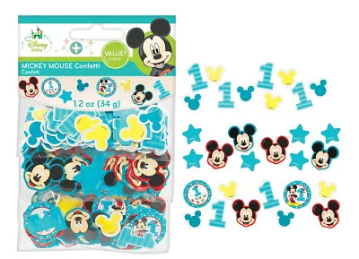 Baby MICKEY MOUSE FIRST 1st Happy Birthday Party TABLE CONFETTI Fun To Be One • $2.99