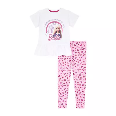 Barbie Girls Clothing Pink T-Shirt And Leggings Set Ages 3 To 10 Years Old • £13.95