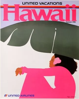 Hawaii Travel Peggy Hopper 1985 Original Vintage  Poster By  On Linen • $275