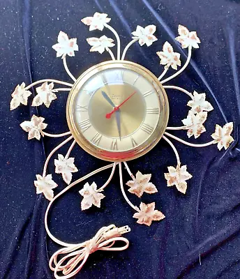 MCM 1962 United Electric Starburst Style Wall Clock Model 77 USA WORKING COND • $26.91