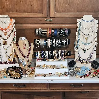 Huge Vintage To Mod Costume Jewelry Lot 158 Pieces Designer Signed And Unsigned • $110