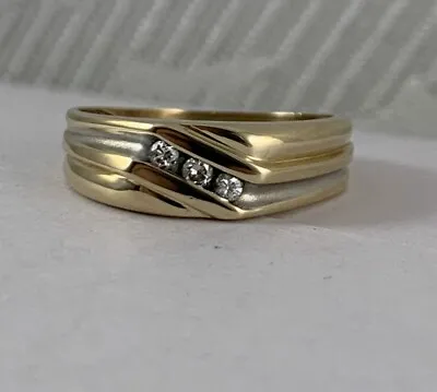 Diamond Ring Yellow Gold 14 K Size 7 1/2 • $395