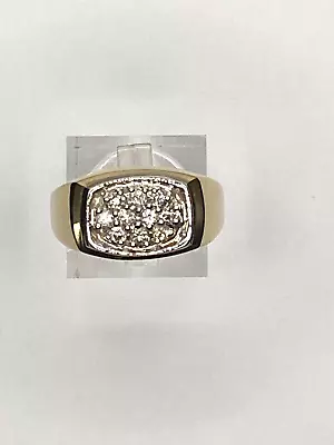 Mens 14K Yellow Gold  1/2 Ct Pave Diamond Ring • $499