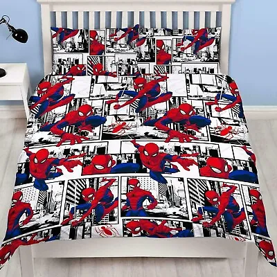Marvel Spiderman Metropolis DOUBLE Duvet Cover & Pillowcase Set Official Gift • £24.99