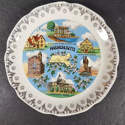 Vintage Massachusetts Souvenir Collector 7  Plate Gold Trim • $9.99