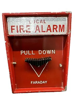 Vintage Faraday 10123-1 Fire Alarm Pull Station Rare Switch Non Coded No Key RED • $46.99