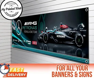 Mercedes Petronas F1 2024 Team Banner For WORKSHOP Garage Lewis Hamilton Etc • $21.46