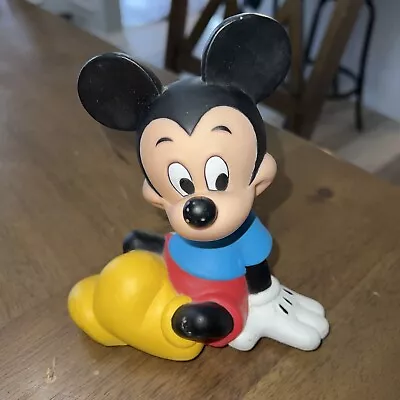 Mickey Mouse Bank Vintage Disney Vinyl Figure Piggy Bank Mickey Mouse Sitting@ • $4.49