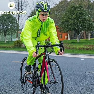 RockBros Cycling Raincoat  Rain Jacket Pants Waterproof Long Sleeves  • $10.88