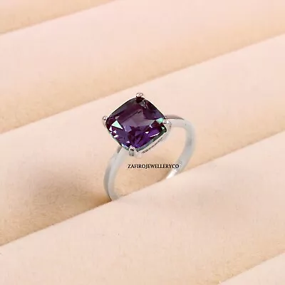 Alexandrite Ring June Birthstone Solitaire Ring 925 Sterling Silver Bridal Ring • $87.65