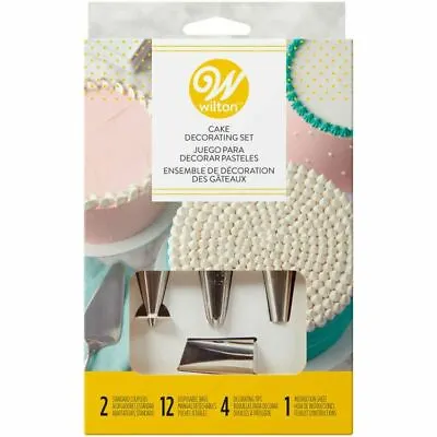 £12.75 • Buy Wilton 18 Pc Cake Decorating Set Tips 4, 12, 21, 104 Tip, 12 Disposable Bags