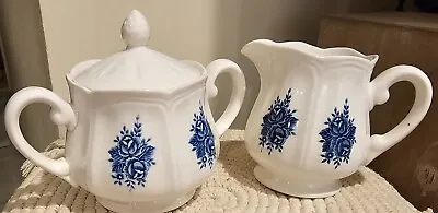 Mayhill Federalist Ironstone Sugar Bowl And Creamer • $18.99