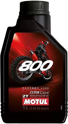 Motul 800 2T Off-Road Motorcycle Oil 100% Synthetic Premix 1 Liter 104038 • $26.61
