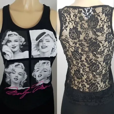 Marilyn Monroe Lace Back Tank Top Women's Size XS Black • $9.99