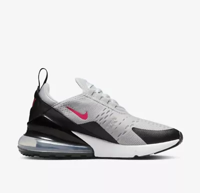 Nike Air Max 270 GS Grey Fog Siren Red Size UK 4 - 4.5 - DV3482 001 • $137.24