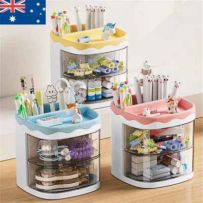 Desk Pen Organizer Holder Container Office Pencil Cute Desktop Storage Box AU • $13.30