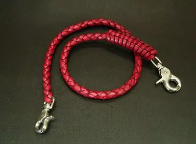 Handmade Wallet Chain - Biker Chain Genuine Leather Red 8 Mm • $32