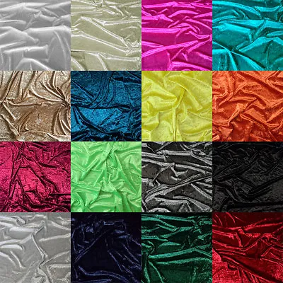 £3.25 • Buy Premium Crushed Velvet Fabric Craft Dress Stretch Material 59  Wide - Per Metre