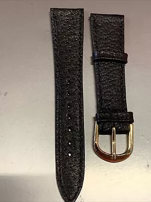 Vintage NOS Watch Band Pig Skin Black 18mm Gold Tone Buckle 18mm • $24.99