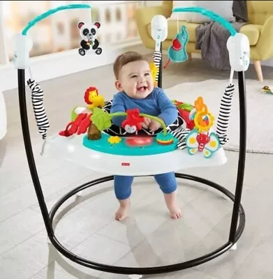 Fisher Price Baby Animal Wonders Jumperoo Lights Music Activity Bouncer  • £9.99